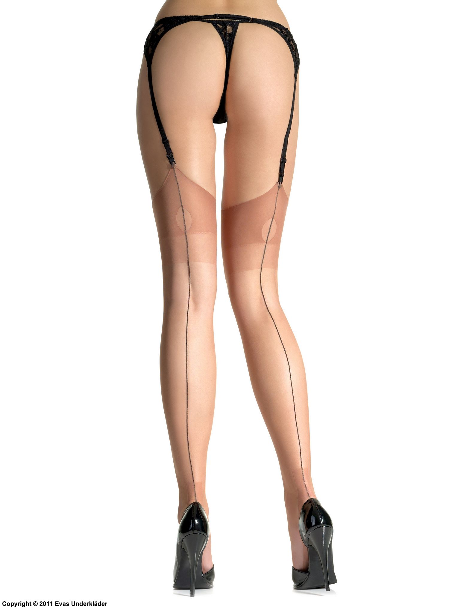 Stockings with visible back seam